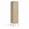 Kleiderschrank mit Drehtür Eiche hell Spanplatte rechteckig 60 x 40 x 180 cm