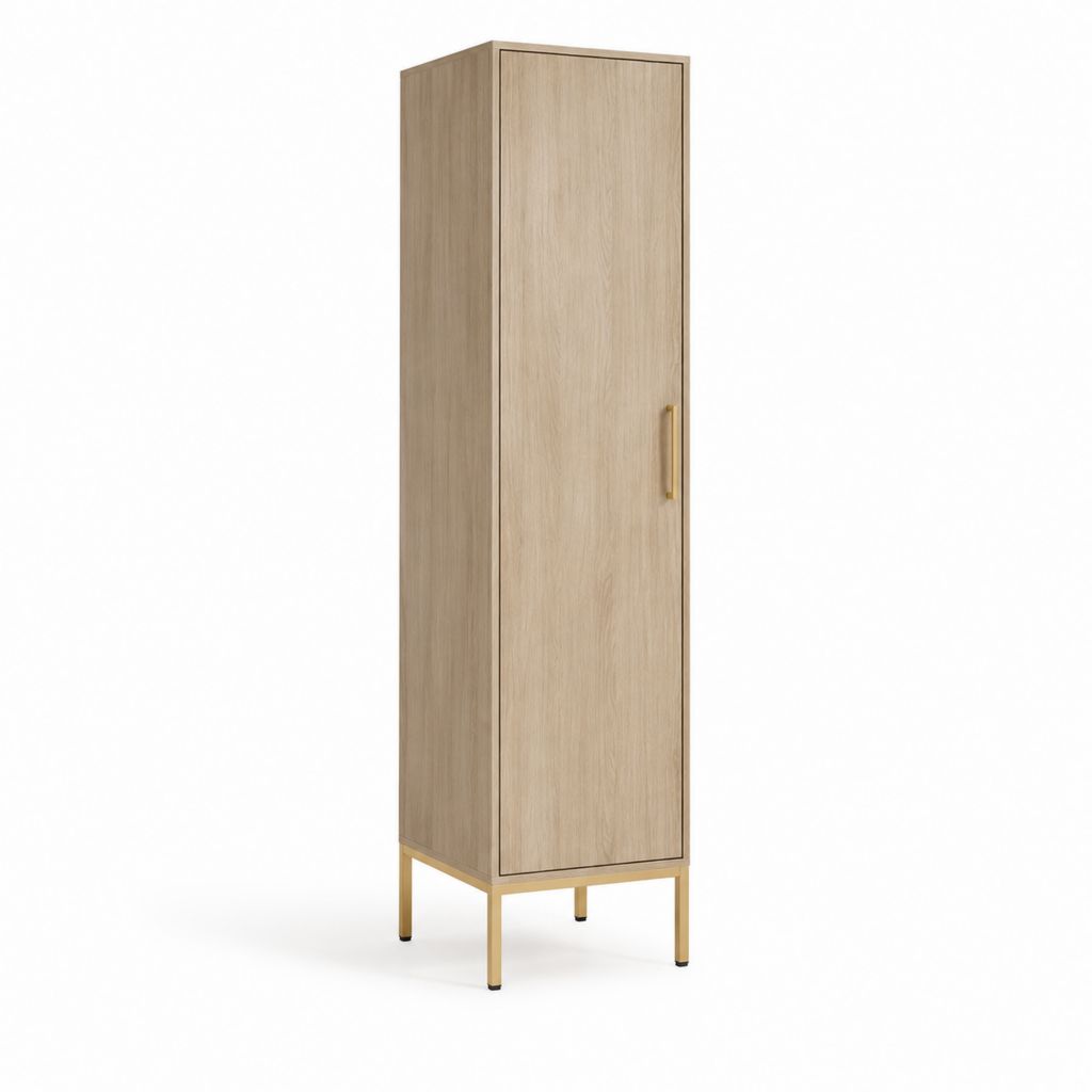Kleiderschrank mit Drehtür Eiche hell Spanplatte rechteckig 60 x 40 x 180 cm