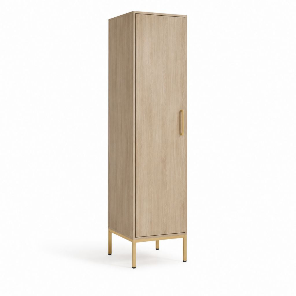 Kleiderschrank mit Drehtür Eiche hell Spanplatte rechteckig 60 x 40 x 180 cm