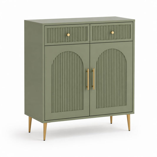 Sideboard Grün MDF rechteckig 80 x 40 x 100 cm mit 2 Türen und 2 Schubladen