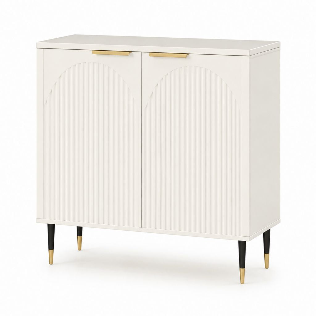 Sideboard Cremeweiß MDF rechteckig mit 2 Türen 80 x 40 x 90 cm