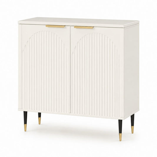 Sideboard Cremeweiß MDF rechteckig mit 2 Türen 80 x 40 x 90 cm