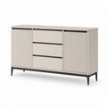 Sideboard Beige MDF mit Riffeloptik 2 Türen 3 Schubladen 160 x 40 x 85 cm