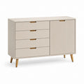 Sideboard Beige aus MDF mit 4 Schubladen und 1 Tür 120 x 40 x 85 cm