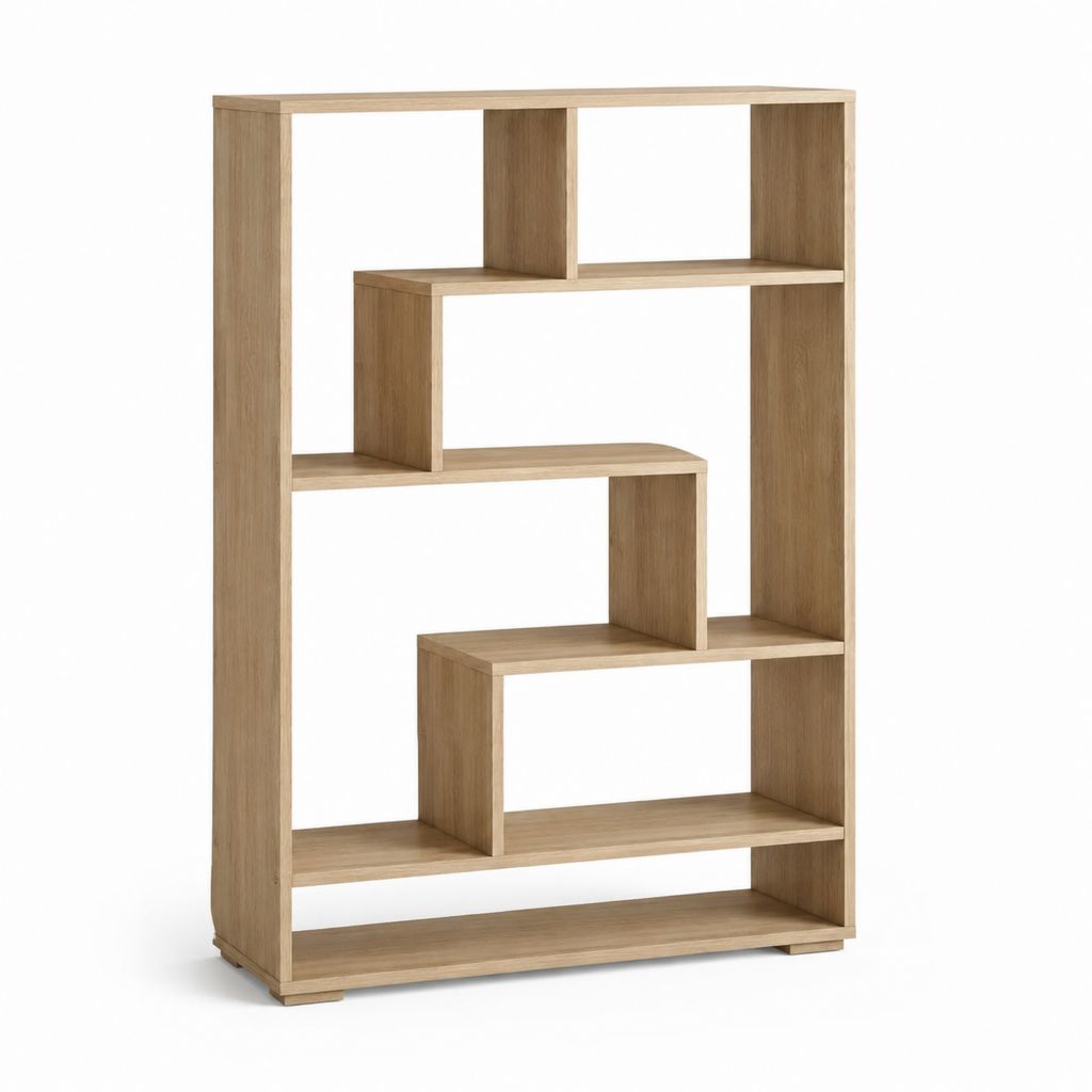 Bücherregal Eichefarben Spanplatte asymmetrisch 80 x 30 x 150 cm