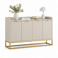 Sideboard Cremeweiß MDF Stahl rechteckig 160 x 40 x 90 cm