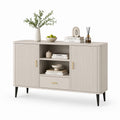 Sideboard Beige aus MDF mit Rillenfront 140 x 40 x 85 cm